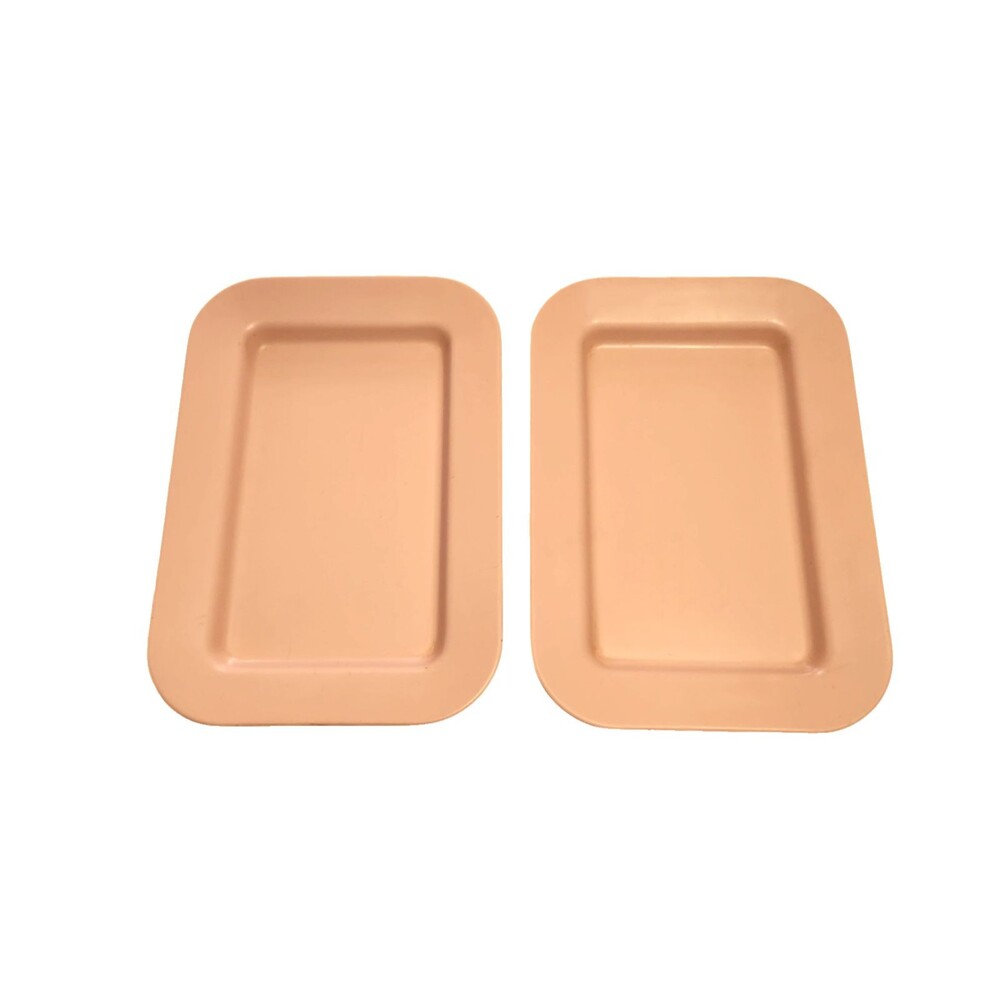 2 Vintage Dallas Ware Rectangular Platters P-70 Peach Color 11 1/4" X 8"